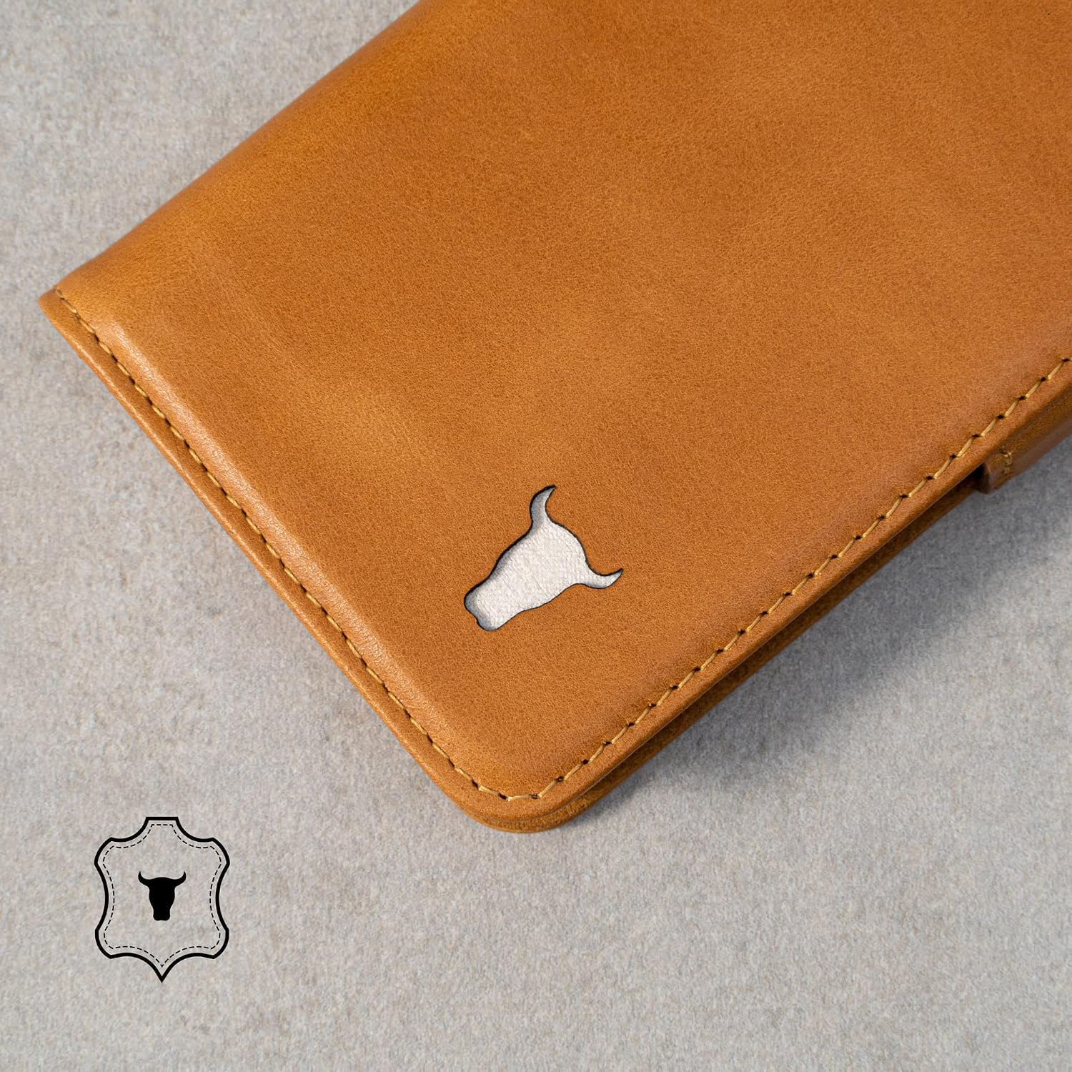 TORRO Phone Case Compatible with iPhone SE/8/7 – Premium, Genuine Leather Cover with Card Slots and Horizontal Viewing Stand (Tan)