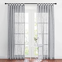 Vista 13 de RYB HOME - Cortinas de lino con textura transparente, 2 paneles