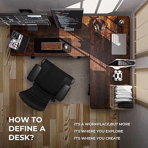 Miniatura 5 de Escritorio eléctrico de pie, altura ajustable con memoria preestablecida, 48 x 24 pulgadas, diseño ergonómico, escritorio de pie para oficina en casa