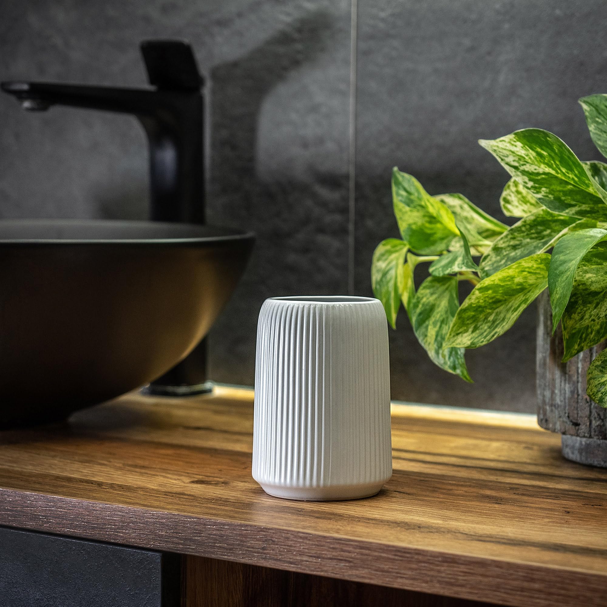 Set Accessori Bagno Kadax - Portaspazzolino E Dispenser Sapone In Ceramica - Foto 10