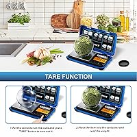 Vista 5 de Báscula de bolsillo de precisión, 7.05 oz x 0.00 oz, báscula digital de alimentos con pantalla LCD, conversión de un solo clic, 6 unidades, mini