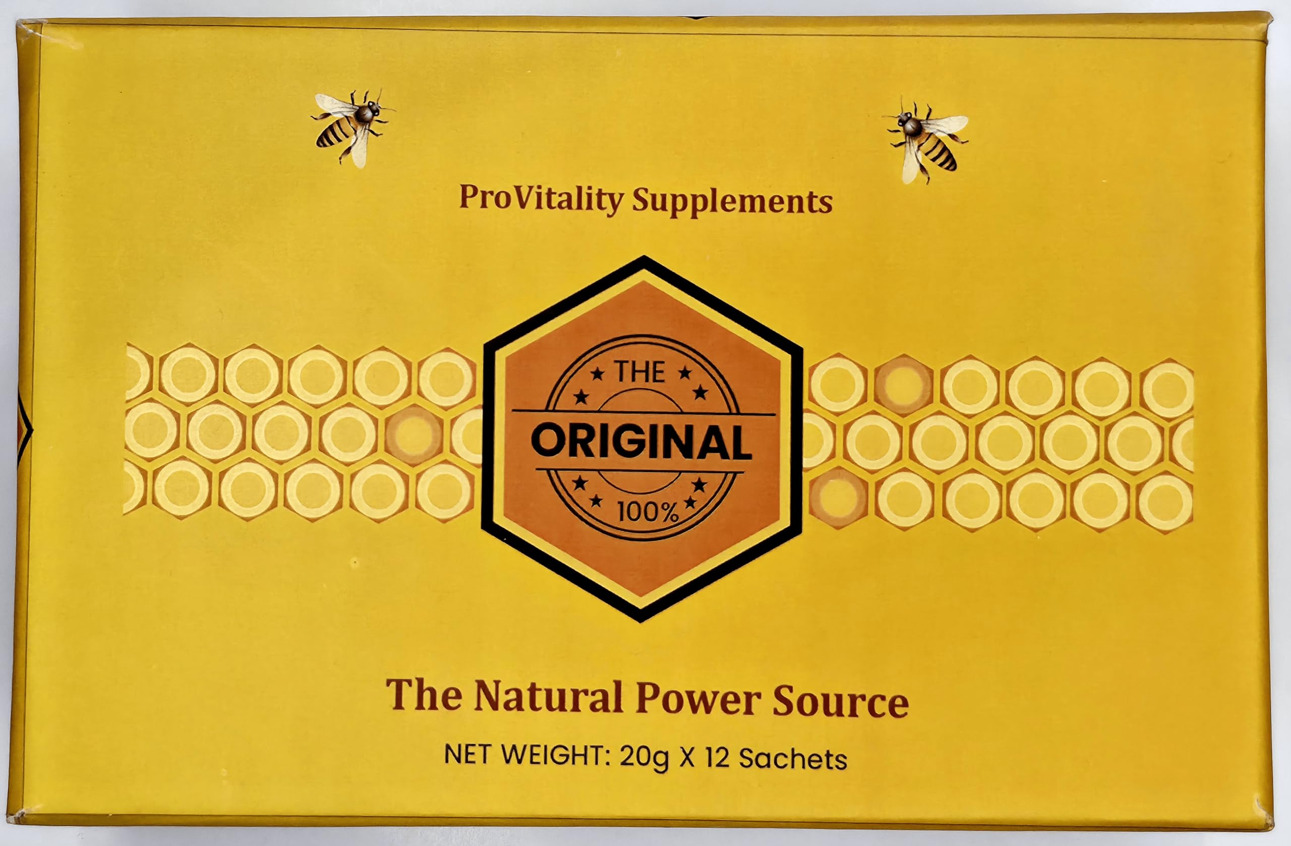 Miel doré pour homme – Jelly Honey pour homme, qualité extra forte, mélange de superaliments à base de plantes – Complément énergétique et d'énergie brut et naturel, sans sucre ajouté – 12 paquets
