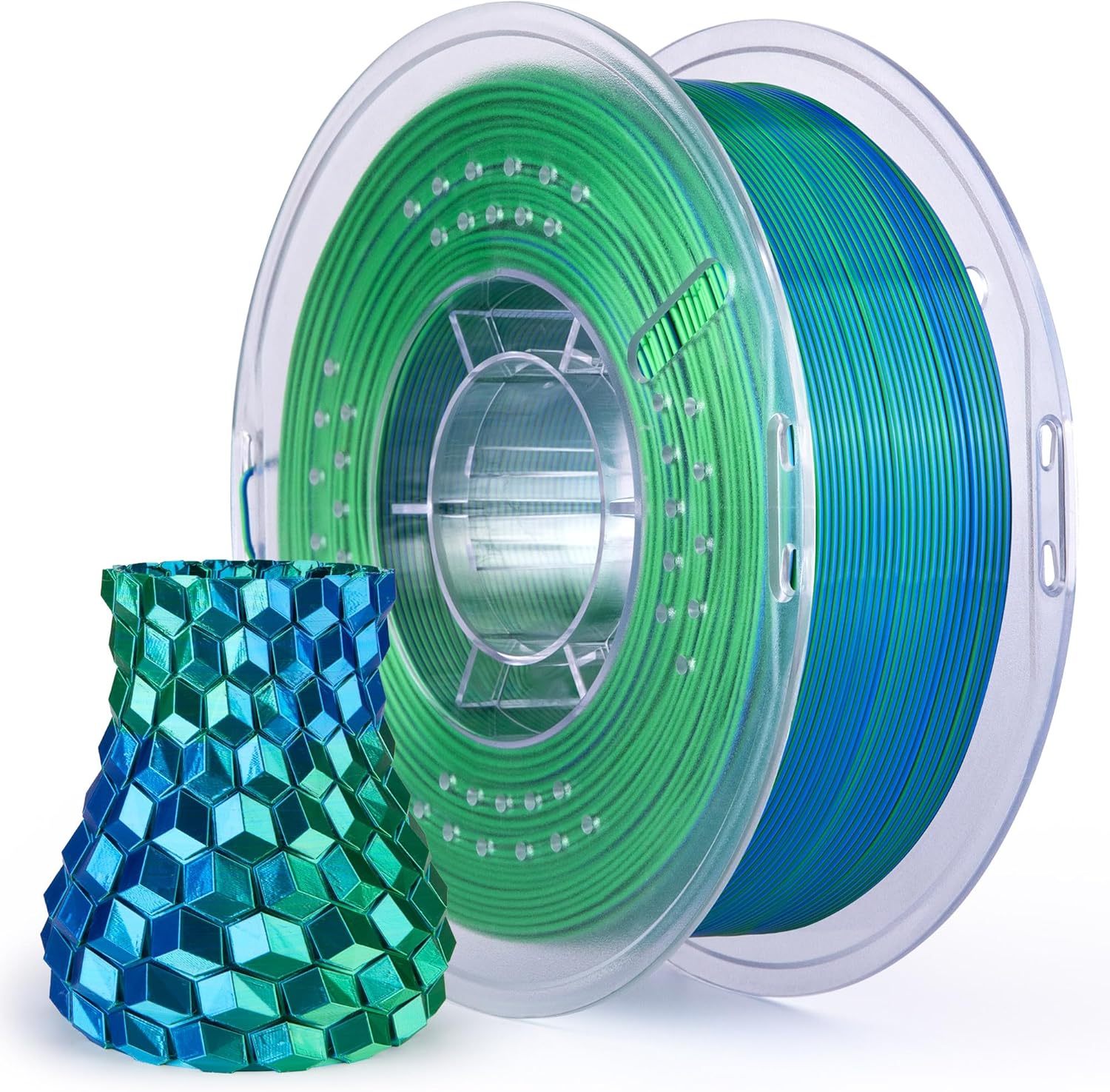 Silk Dual Colors Blue Green