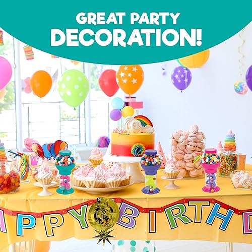 Miniatura 4 de Playbees Máquina de chicles giratoria, dispensador de dulces de 10 pulgadas para niños, perfecto para fiestas de cumpleaños, temas de Candyland y