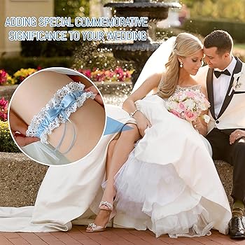 Bansusu Bridal Blue Lace Wedding Garter with Ribbon Bow, Elastic Leg Ring,  Blue Garters for Bride, Bachelorette Party, Wedding Ceremony :  Amazon.co.uk: Fashion