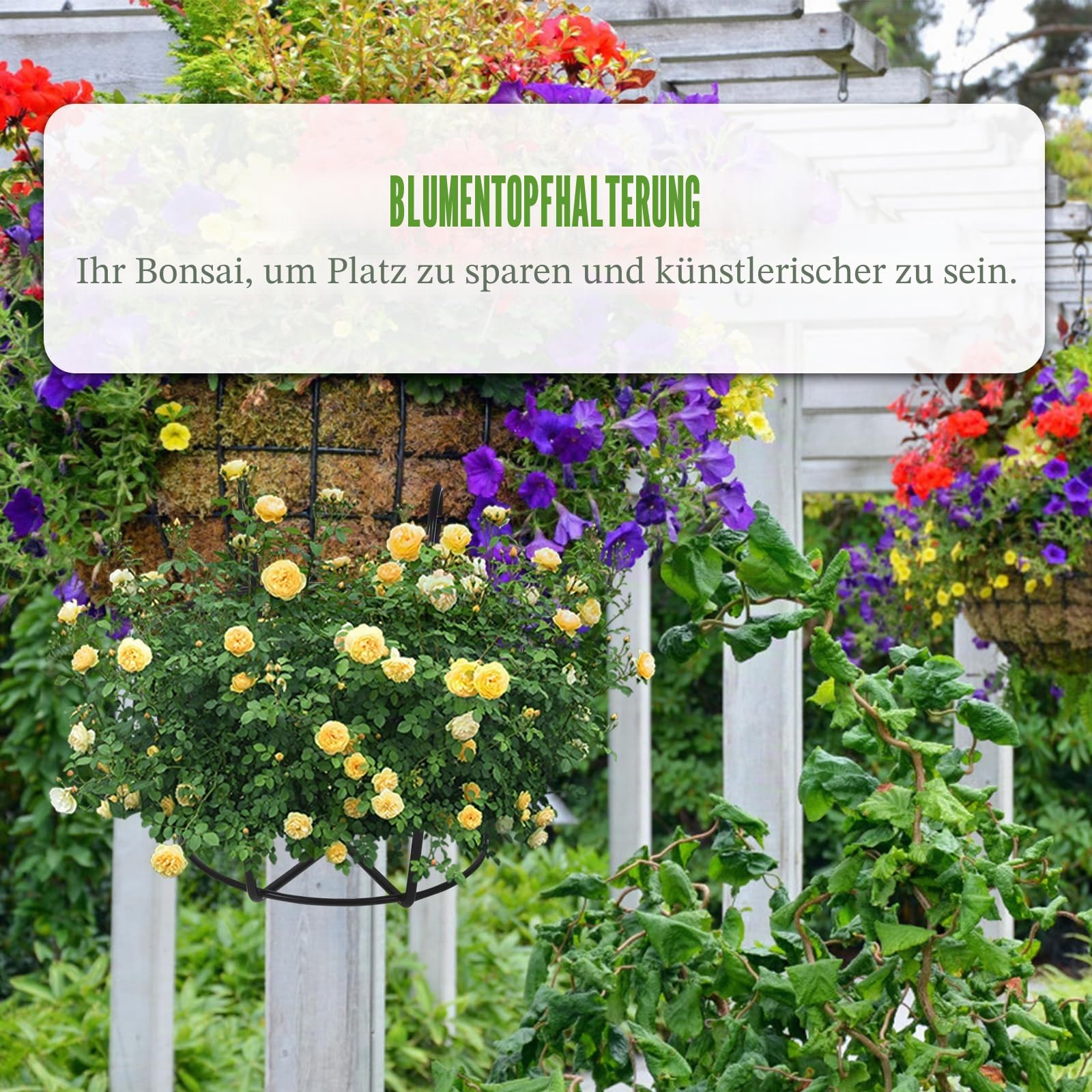 YARNOW 2 Stück Hängeländer Pflanzgefäße Körbe Blumentopfhalter Balkon Hängendes Blumentopfhalter Metall FüR Balkon Garten Indoor Und Outdoor ()