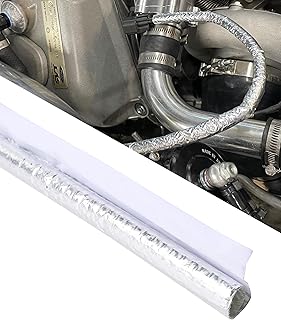 39" Heat Shield Automotive,Car Accessories Aluminum Foil Fiberglass Exhaust Heat Shield Wrap,Automotive Replacement,Suitable for Automobiles,Wiring Harnesses,Cables,Hoses (13mm - 1/2")