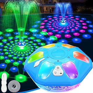 9000mah Rechargeable Floating Pool Fountain with Light Show & Anchor -1PC