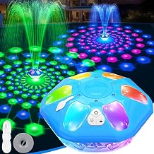 2026 Upgraded Pool Fountain,9000mah Rechargeable Floating Pool Fountain with Light Show,Above Ground Pool Water Fountain Pump with Anchor,Large Swimming Pool Fountain for Inground Pool-1PC,Blue