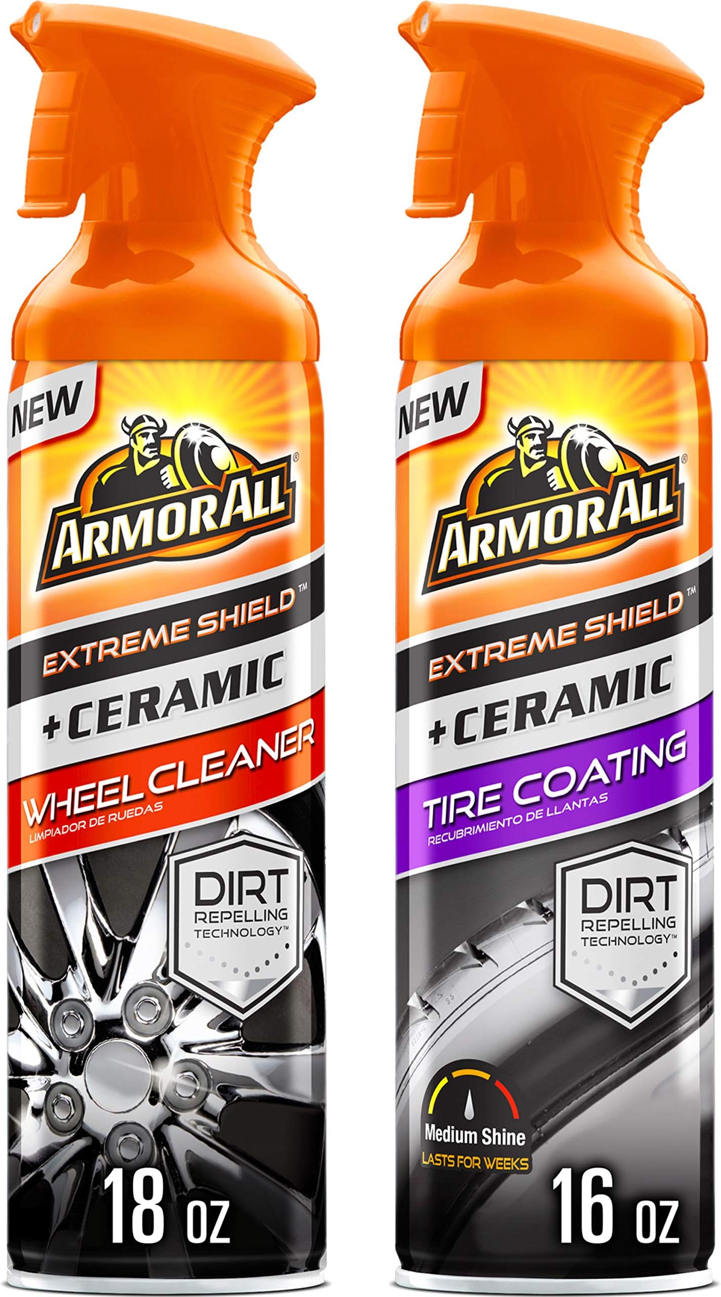 Wheel and Tire Cleaner, Extreme Shield + Ceramic Wheel Cleaner and Tire Shine Spray Combo Pack