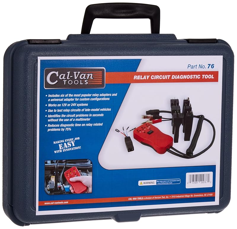 Testador de Relés e Circuitos Automotivos Cal-Van Tools 76 para Sistemas de 12–24 V com 7 Cabos