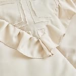 Tufted Ruffle Crib Bedding Set 3 Pieces Baby Boho Quilted Comforter with Fitted Sheet and Bed Skirt - Cute Ruffled Shabby Chic Baby Bedding Soft Blanket Design Cream White
