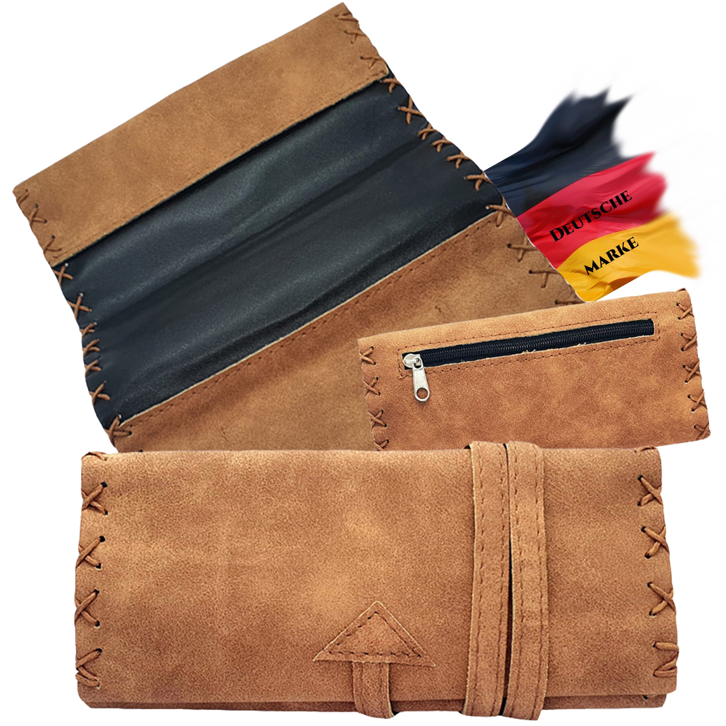 Tobacco Pouch 30 g – 40 g Tobacco Pouch Gift Idea Case Rolling Tool Bag  Retro Stylish Light Brown Cigarette Case Rotating Tobacco Rolling Bag Gift  : Amazon.de: Fashion