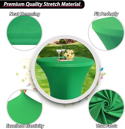 Miniatura 9 de Paquete de 2 manteles para mesa de cóctel, manteles de elastano ajustables de cóctel, manteles redondos elásticos para bar, boda, fiesta, banquete,