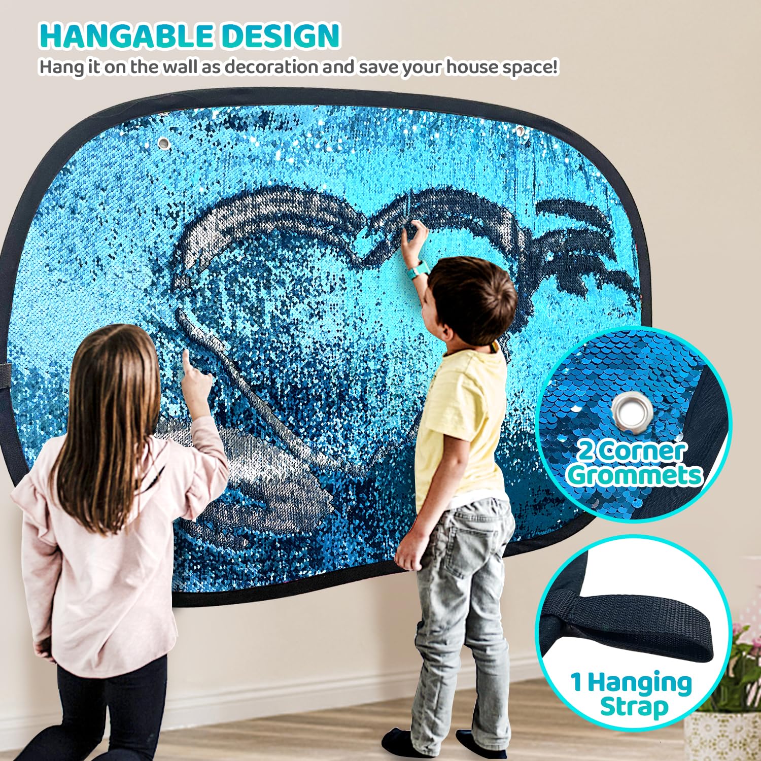 Wendbare Paillettenwand, sensorisches Wandpaneel für Kinder, sensorisches Pailletten-Flip-Stoffbrett zum Spielen und Lernen, sensorisches Spielzeug, taktile Stimulation