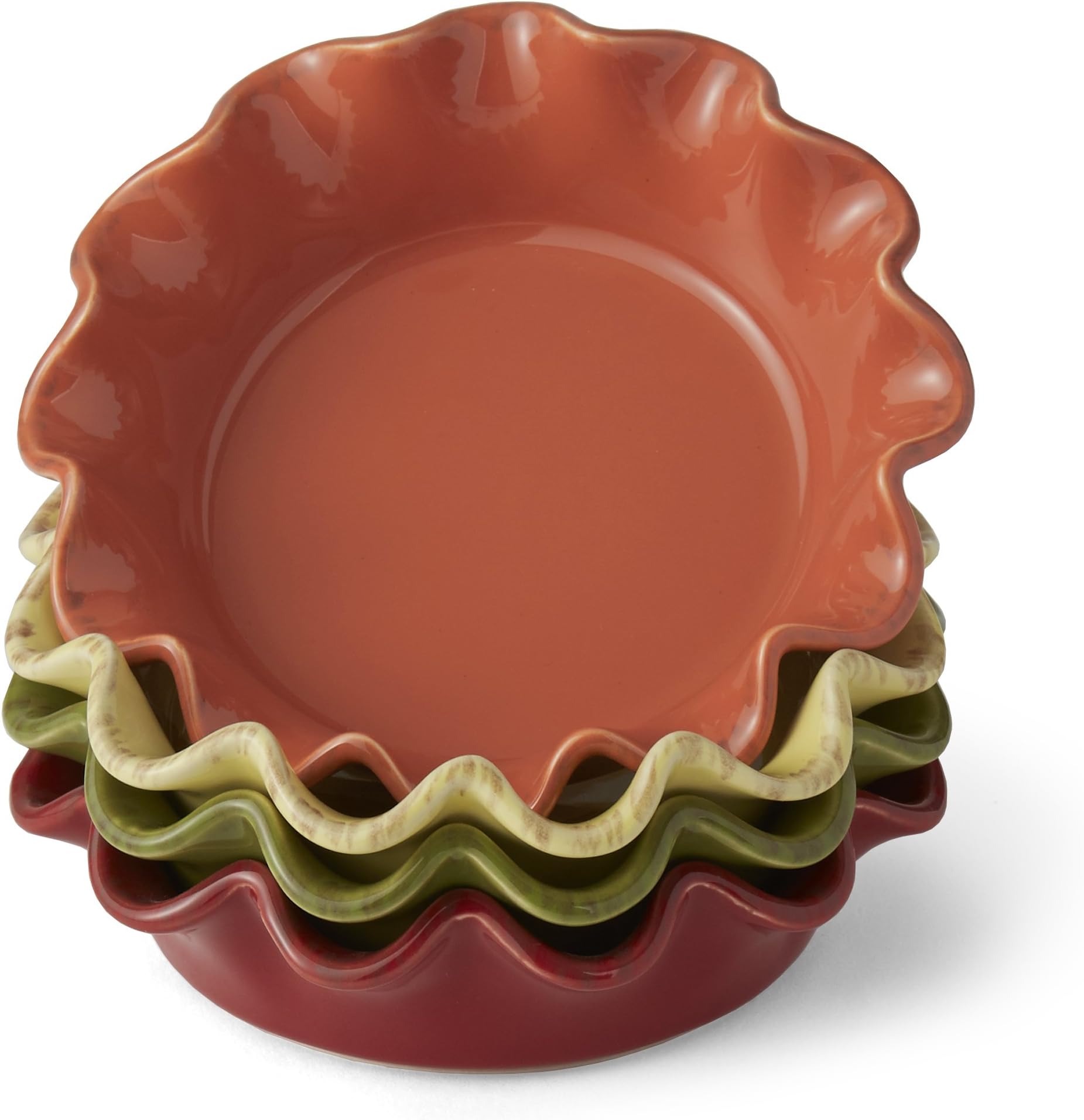 Prima Design Set of Four 5.75" Mini Pie Plates, Spice