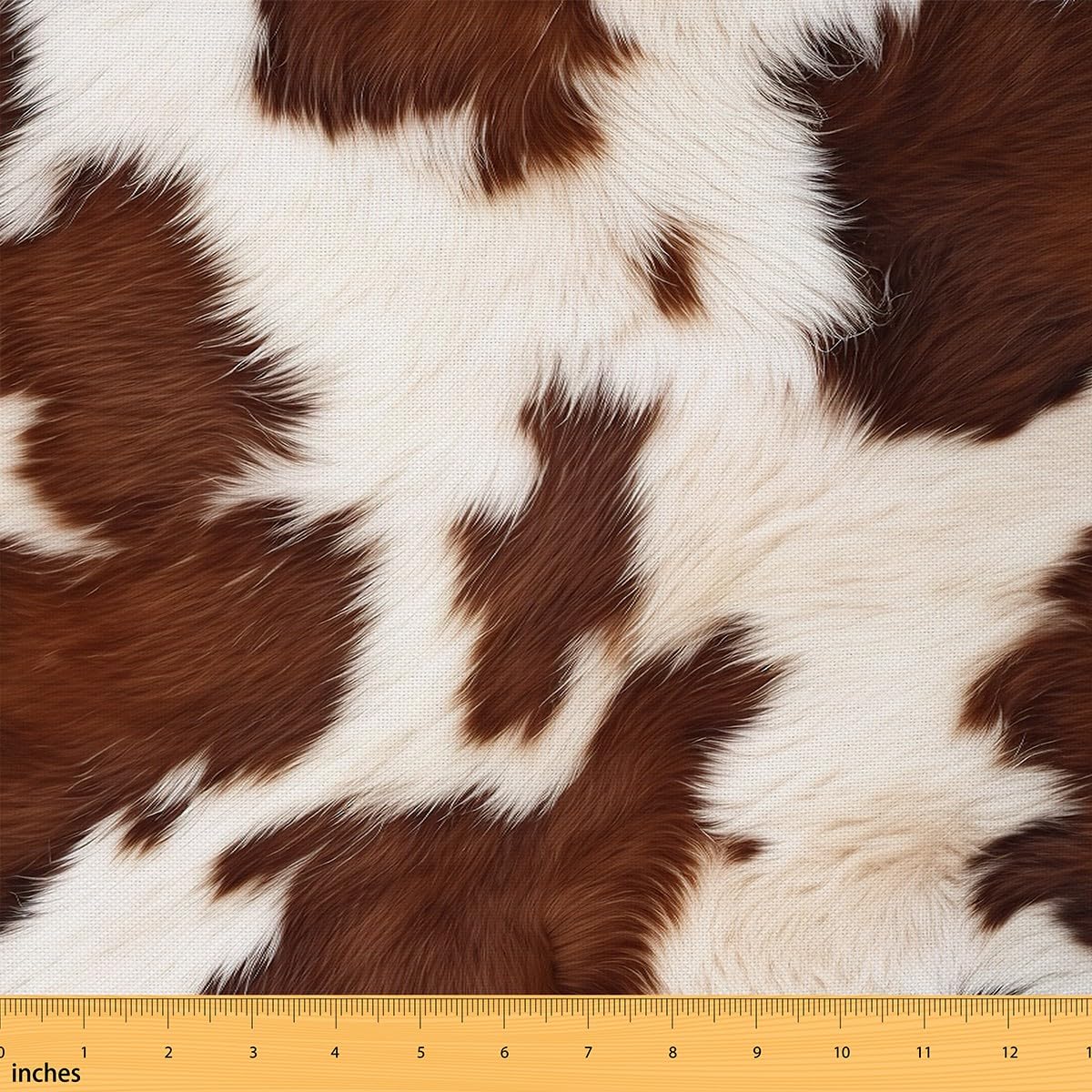 Feelyou Cow Print Fabric by The Yard 5 Yards Kids Western Cow Fur Pattern Decorative Waterproof Outdoor Fabric Vintage Cowboy Farm Upholstery Fabric