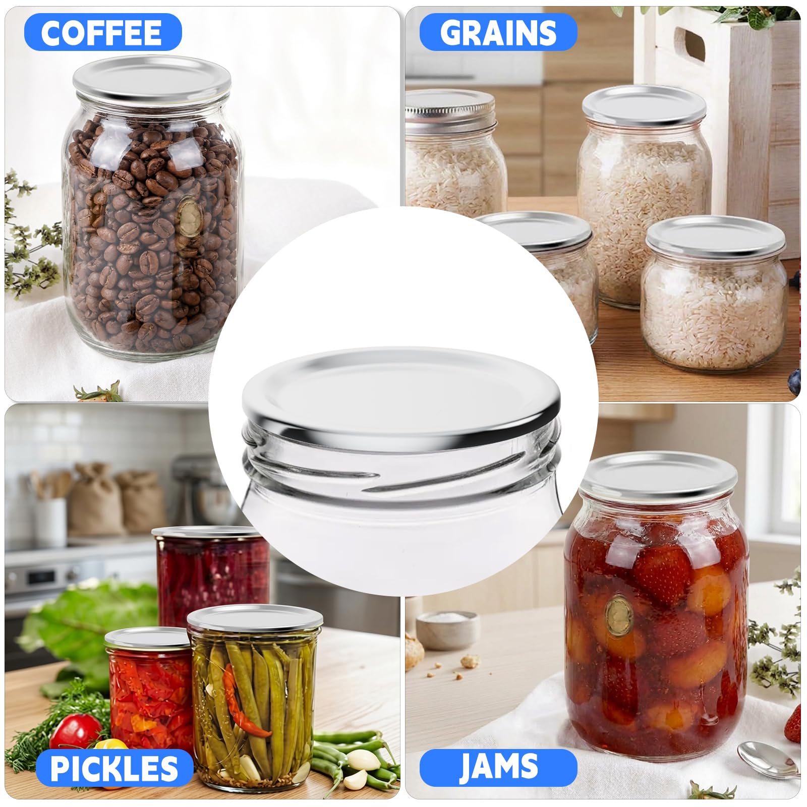 Canning Lids Only - 48 Flat Lids (Wide & Regular Mouth) -7