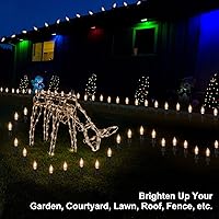 Vista 8 de PerPaiMe C9 Luces de camino de Navidad al aire libre LED - 24.2 pies Cadena de luces con 20 bombillas, luces impermeables de camino de Navidad