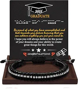 Inspirational Gifts for Men Morse Code Bracelets Mens Bracelets Graduation Gifts for Him Fathers Day Adjustable Leather Bracelet Motivational Birthday Annivesary Jewelry Stocking Stuffers for Men