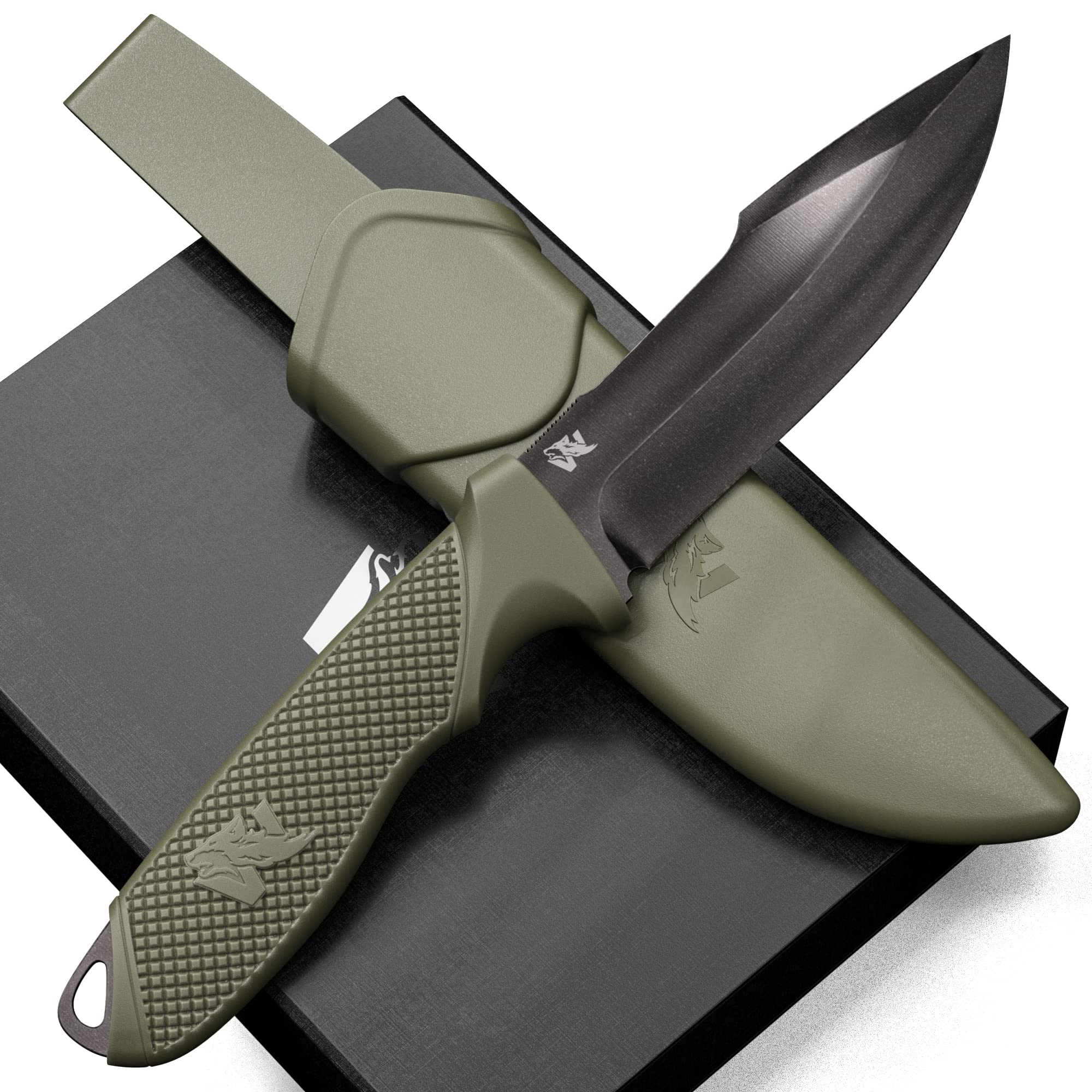 Wolfgangs W-KIDS - Schnitzmesser mit Süßem Kindermesser Führerschein - Outdoor Kinder Messer Set mit robuster Scheide - DAS Kinder Schnitzmesser für das erste große Abenteuer