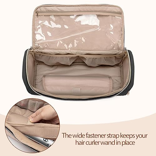 Miniatura 3 de YARWO Estuche de transporte de viaje compatible con alisador de pelo y accesorios, bolsa de almacenamiento portátil para alisador de cabello y