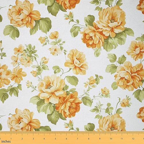 Miniatura 22 de Feelyou Tela de flores Groovy por Yarda - Tela de tapicería retro floral bohemio para coser manualidades, flores hippie de los años 70, decoración