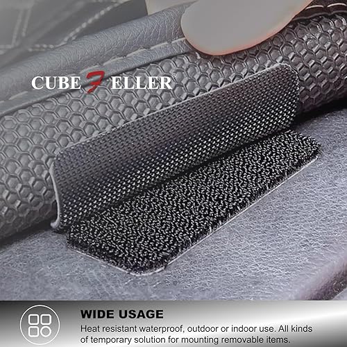 Miniatura 8 de Tiras de gancho y bucle con adhesivo resistente, tiras de 4 x 2 pulgadas con adhesivo, 9 juegos, color negro, tiras de sujeción adhesivas de