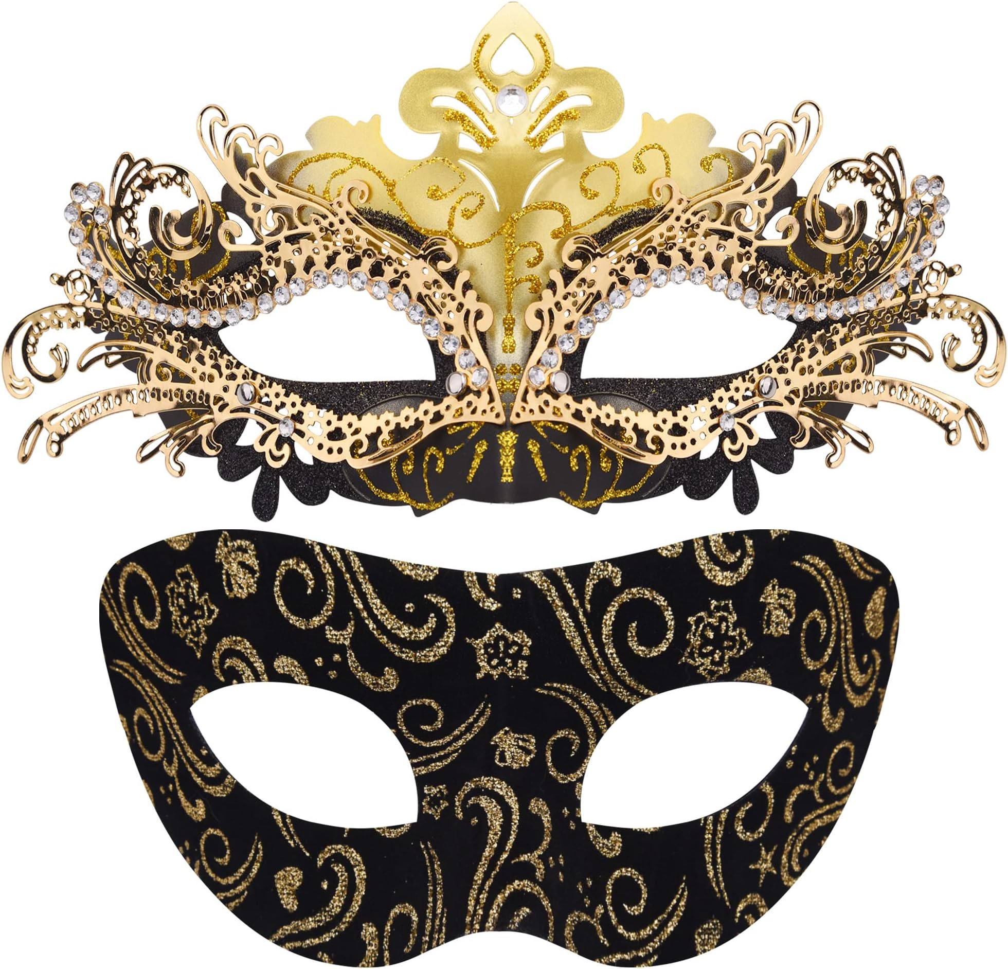 SIQUK 2 Stck Venezianische Maske Paar Maskerade Mask Venezianischen Maske Kostm Masken fr Damen Herren Halloween Karneval Party