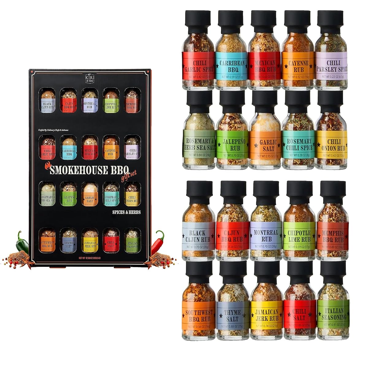 Kiri & Sons BBQ Gourmet Grilling Spice Set, 30 Ounce