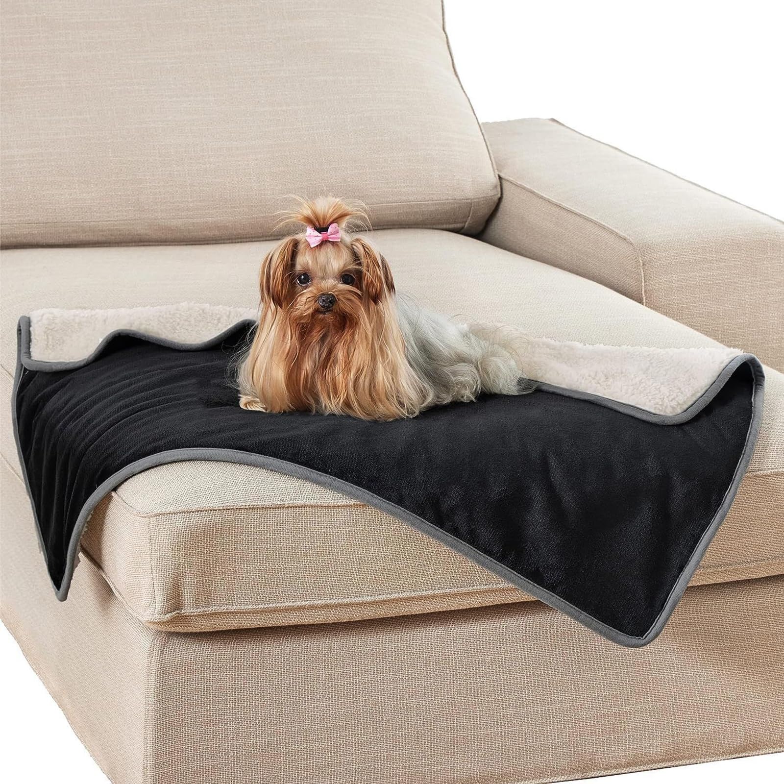 Couverture pour Chien Réversible Chien Hydrofuge Protection pour Canapé Lavable en Machine pour Chiens Et Chats (Color : Nero, Size : M 100 * 120CM/39 * 47IN)