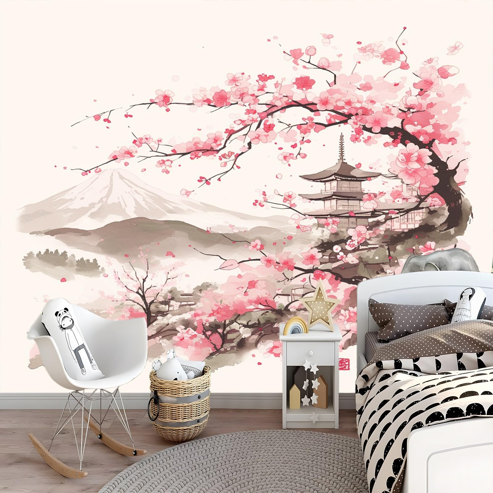 Fototapete 3D Sakura Im Japanischen Stil 400x280 cm Vlies Tapeten Wandtapete Moderne Wanddeko Design Wand Dekoration Wohnzimmer Schlafzimmer