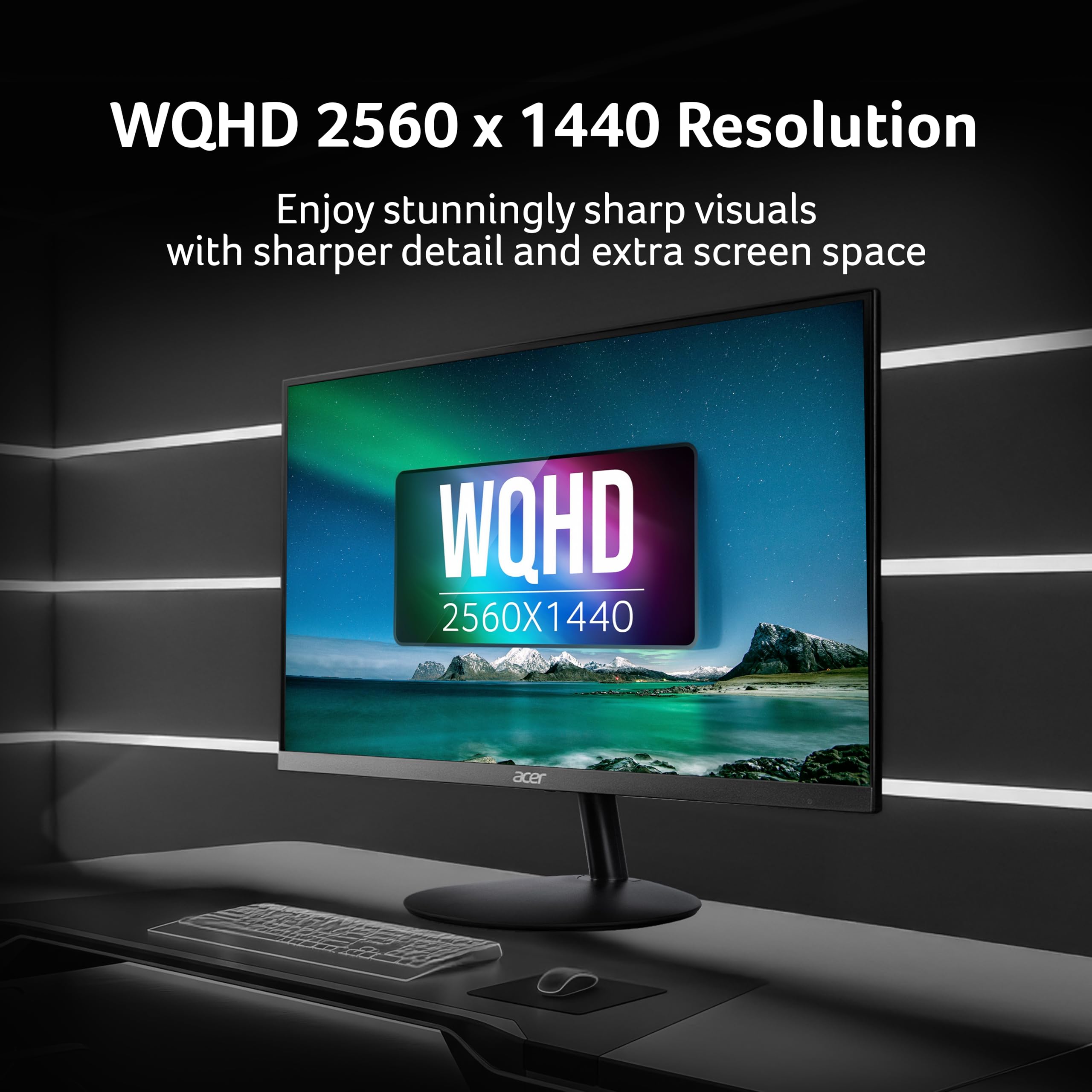 Acer SA272U P1 27 Inch WQHD (2560x1440) IPS Ultra Slim Monitor | 144Hz Refresh Rate | 1ms VRB | HDR10 | AMD FreeSync | HDMI 2.0 + DisplayPort 1.4 | Built-in Dual Speakers | VisionCare | Black — Amazon image 7