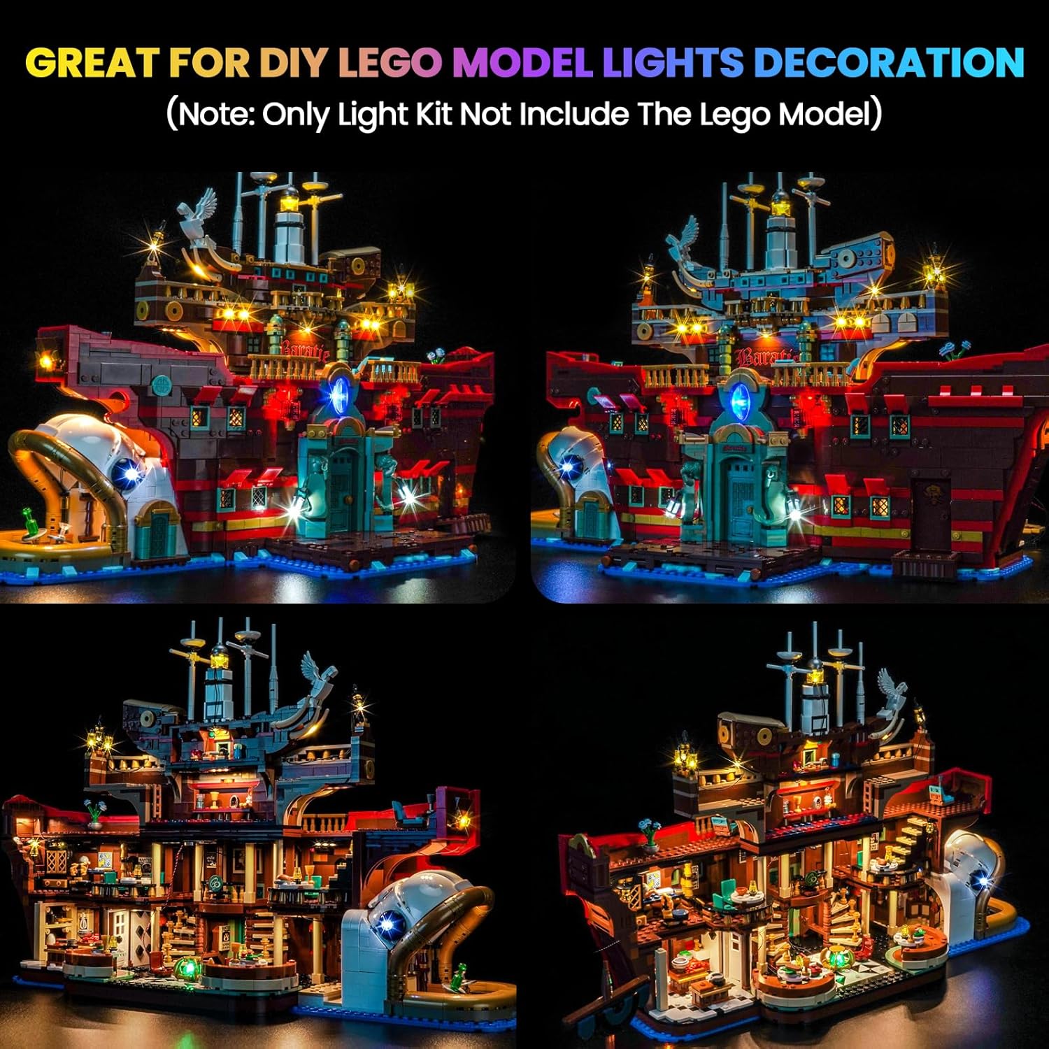 Upgraded Led Light Kit Compatible with Lego Star Wars The Baratie Floating Restaurant Building Set, RC Version Compatible with Lego 75640 (Model Not Included)
