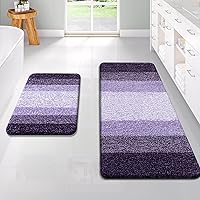 Vista 303 de OLANLY Juego de 2 alfombras de baño de 2 piezas, alfombras de baño de microfibra suave y absorbente y alfombra de inodoro con contorno
