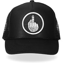 Hot Leathers GSH1004 Middle Finger Black Trucker Hat