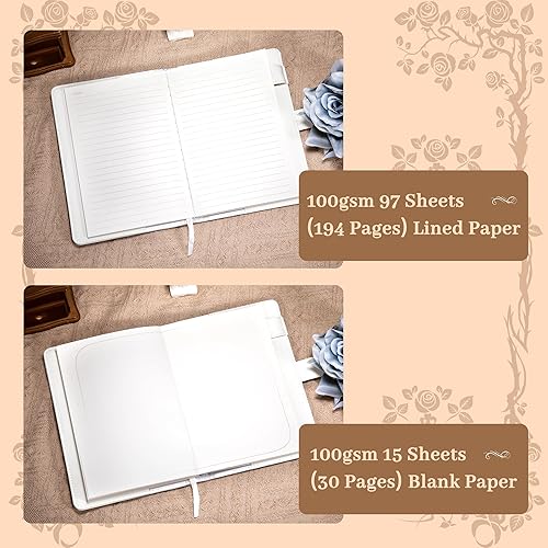 Vista 32 de CAGIE Diario con candado para niñas, A5 con contraseña rellenable, con forro, diario bloqueado, lindo regalo de Navidad y cumpleaños para niñas