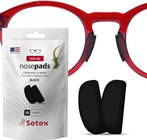 Vista 9 de Setex Gecko Grip - Almohadillas antideslizantes para la nariz de 0.039 in, 5 pares negros fabricados en Estados Unidos, innovadoras fibras