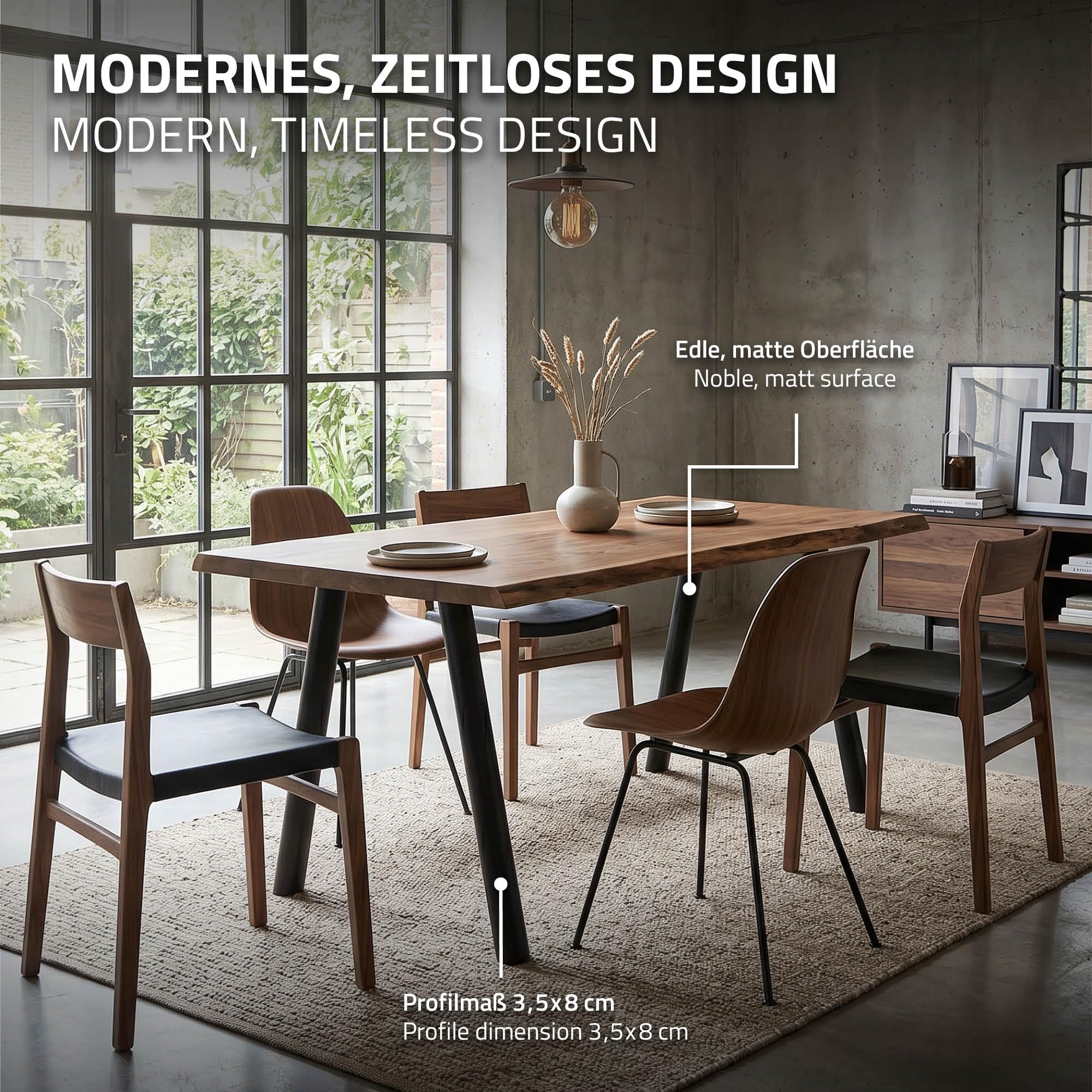 ML-Design 2X Patas para Mesa Metálicas, Soportes de Mueble para Comedor y Escritorio, Forma de A en Acero, 60x72cm, para Exterior Resistentes a la Intemperie, Perfil Ovalado, Altura Ajustable, Negro