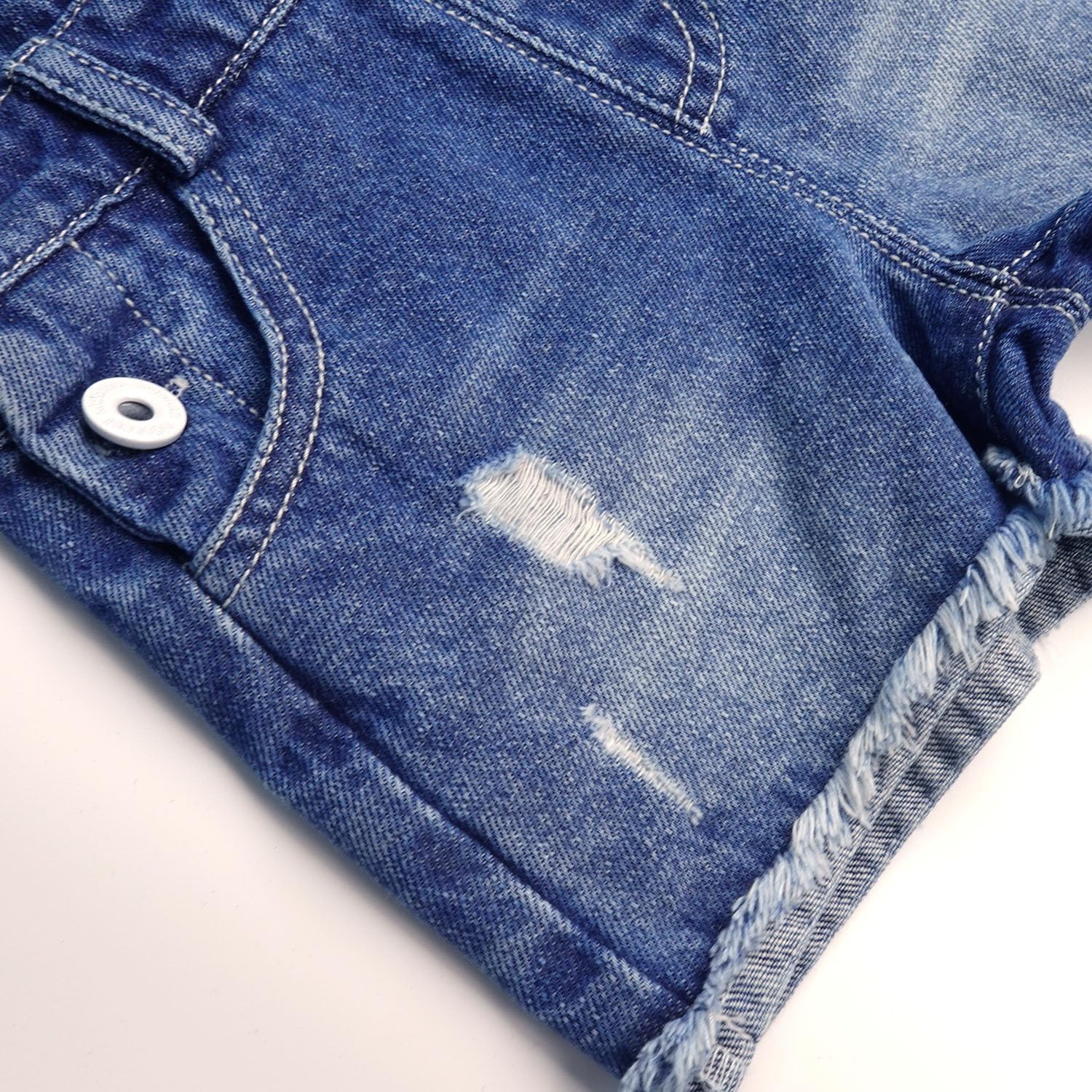 KIDSCOOL SPACE Baby Girls Denim Shorts,Toddler Little Boys Soft Jeans Summer Shortalls