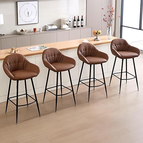 Miniatura 6 de BV - Juego de 2 taburetes de bar de 30 pulgadas, taburetes de bar de altura de mostrador para isla de cocina, silla de bar moderna de mediados de