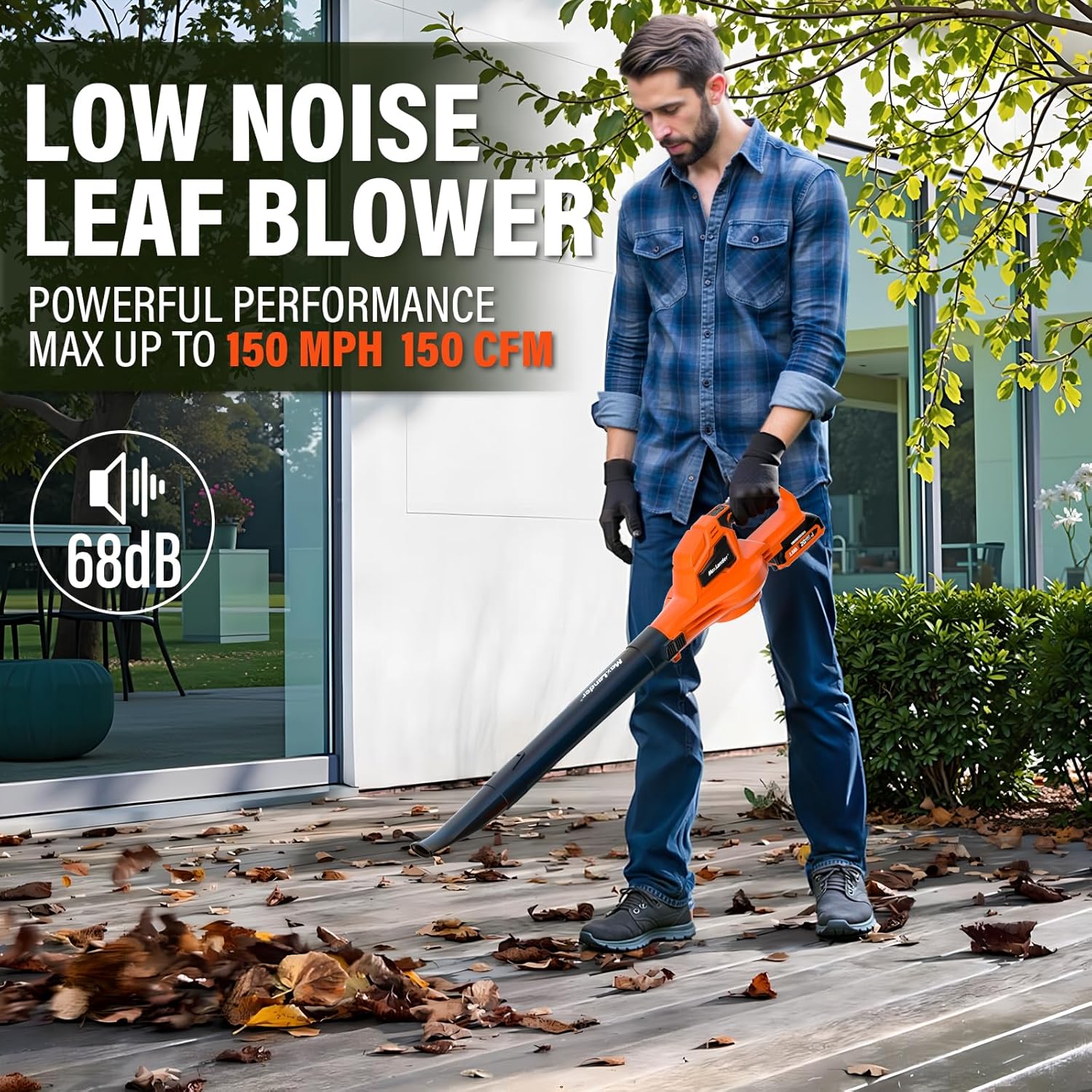 MAXLANDER 20V 12'' Cordless Weed Wacker/Edger and Leaf Blower Combo Kit, 8 Pcs Replacement Spools, 2 x 2.0Ah Batteries & Charger Included