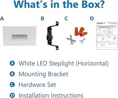 Miniatura 5 de NICOR Lighting STW11203KHWH - Luz de paso STW, 5x3, color blanco