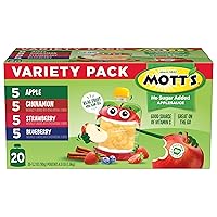 Vista 11 de Mott's Paquete Variado de Puré de Manzana Sin Azúcar Añadido, 4 Sabores – Manzana, Fresa, Canela y Arándano, Hecho de Fruta Real, Sin Sabores