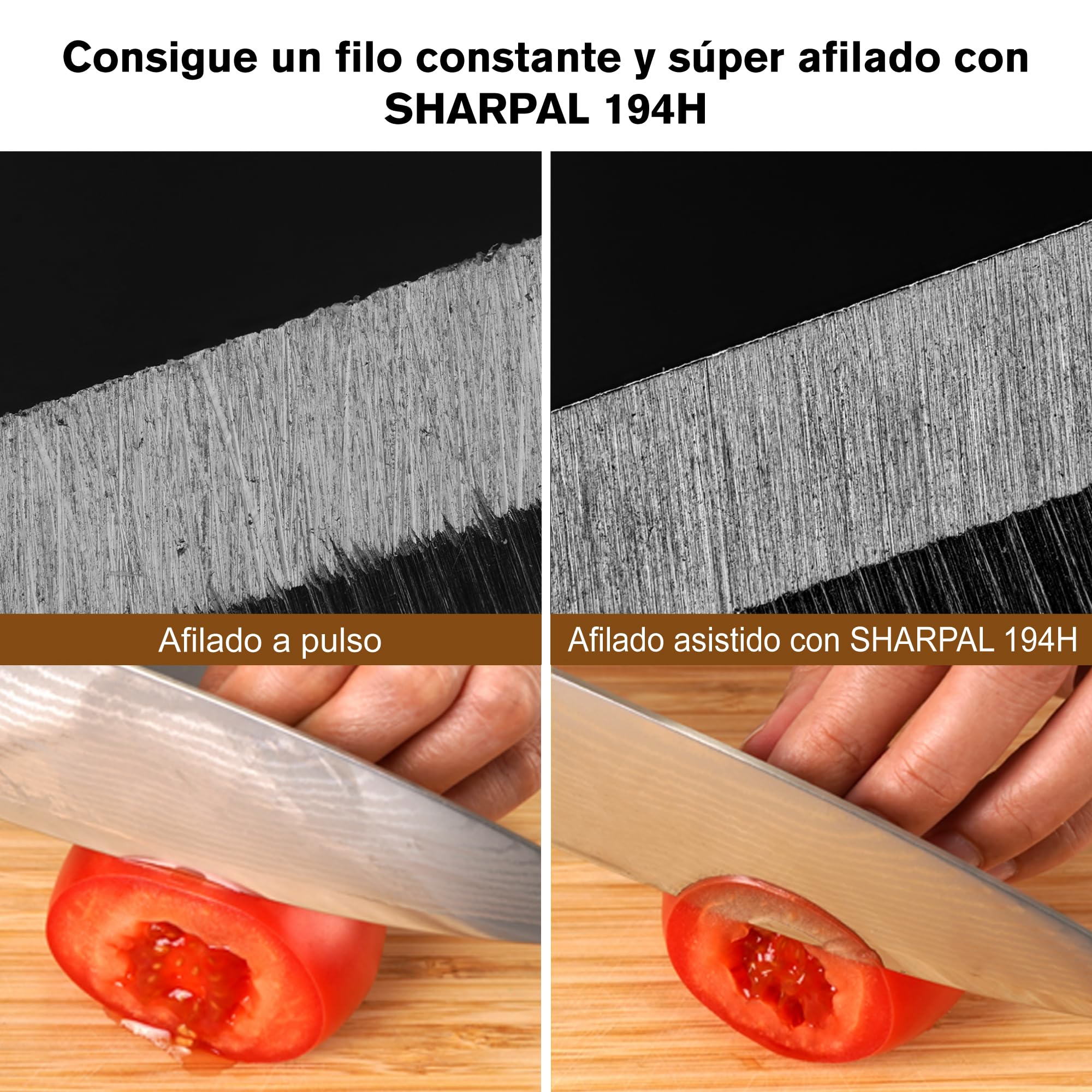 SHARPAL 194H Afilador de cuchillos de piedra, guía de ángulo para afilado de cincel, buscador de ángulos de borde de cuchillo, entrenador de afilado (ángulo de 15° a 45°)