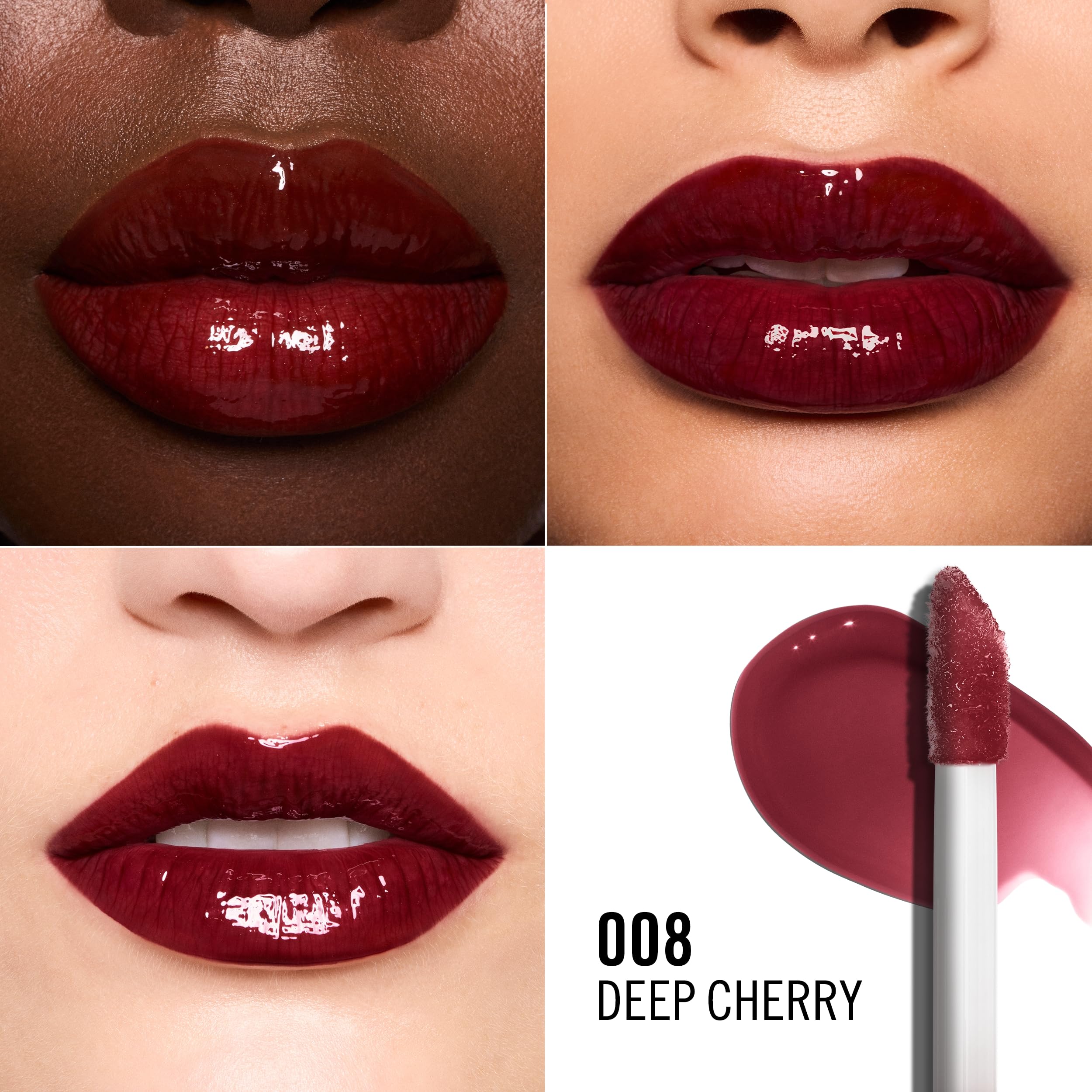 Rimmel Oh My Gloss! Lip Oil 008 Deep Chery, Juicy Shine, Hydrates & Naturally Plumps, Moisture Boost, Vitamin E - Image 2