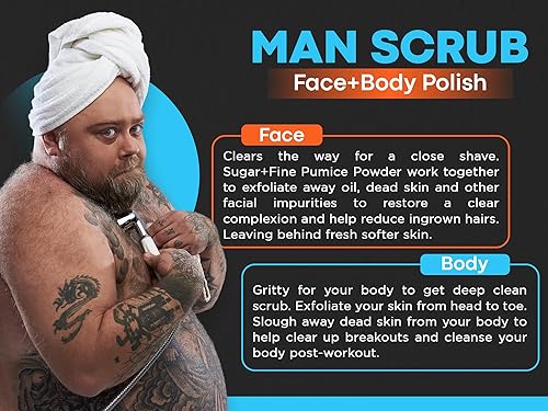 Miniatura 4 de Joli Noir - Man Scrub - Exfoliante facial para hombre  exfoliante corporal - Combate el acné desintoxicación y exfolia la piel áspera y opaca -