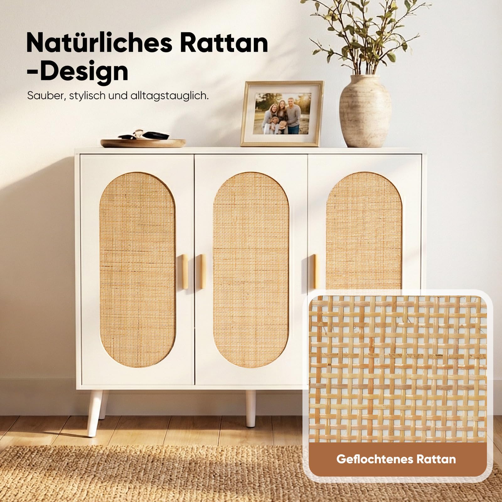 HOKEEPER Schuhschrank schmal, platzsparend | Schuhkipper, Kommode, Holz, mit Tür, Weiß, robuste MDF-Konstruktion, bietet Stauraum für mehrere Paar Schuhe