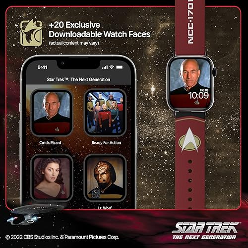 Miniatura 6 de Colección de correas de reloj inteligente Star Trek, con licencia oficial, compatible con todos los tamaños y series de Apple Watch (reloj no
