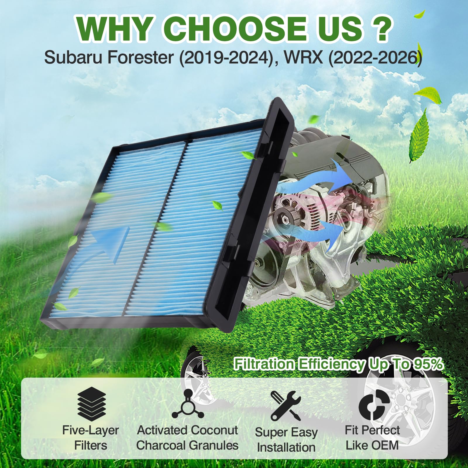 Amazon.com: Forccord 2-PACK Cabin Air Filter Fits for Subaru Amazon.com: Forccord 2-PACK Cabin Air Filter Fits for Subaru